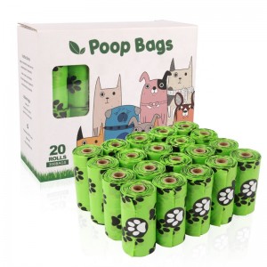 Hele biologisk nedbrydelige kæledyrsaffaldsposer doggie poop poser med dispenser poop poser komposterbare